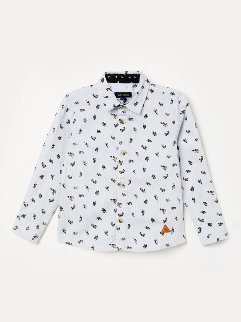 

Juniors by Lifestyle Boys Blue Slim Fit Printed Casual Shirt