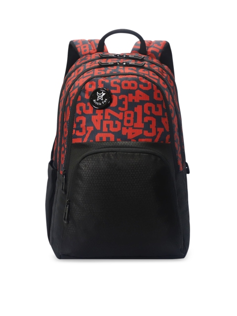 

Arctic Fox Unisex Black & Red Typography Backpack