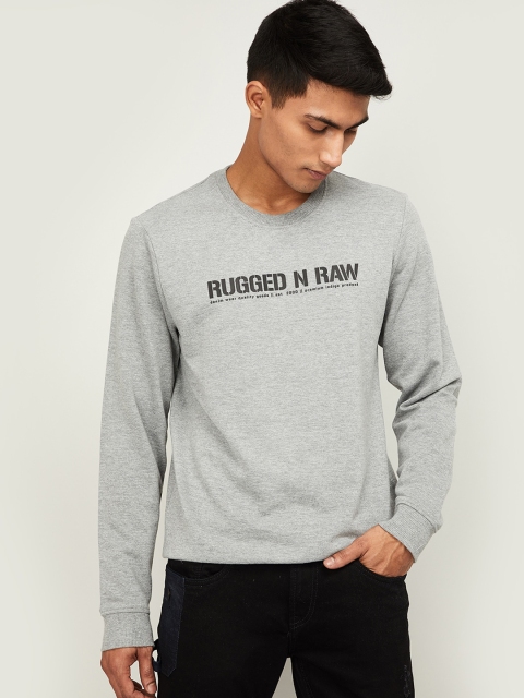 

Forca Men Grey Melange Printed Sweatshirt