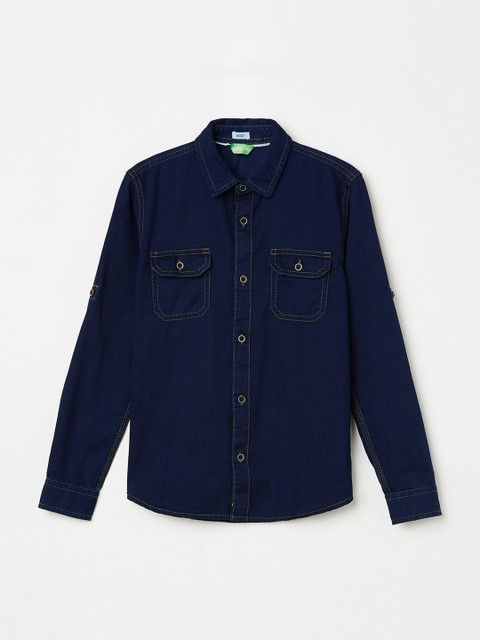 

Bossini Boys Blue Regular Fit Solid Casual Shirt