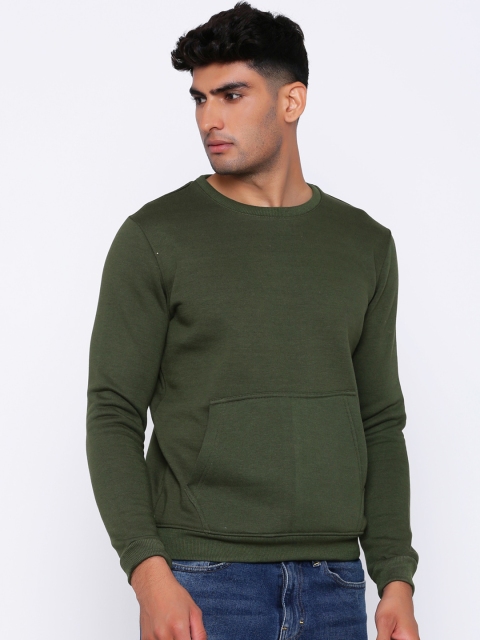 

Tistabene Men Olive Green Solid Pullover Sweater