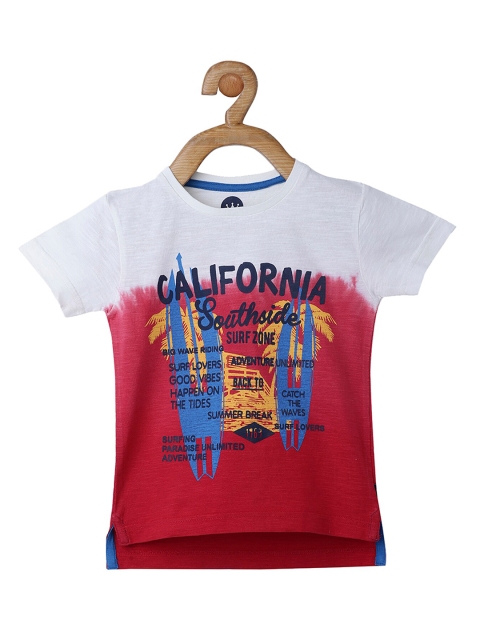 

VITAMINS Boys Red Printed Round Neck T-shirt