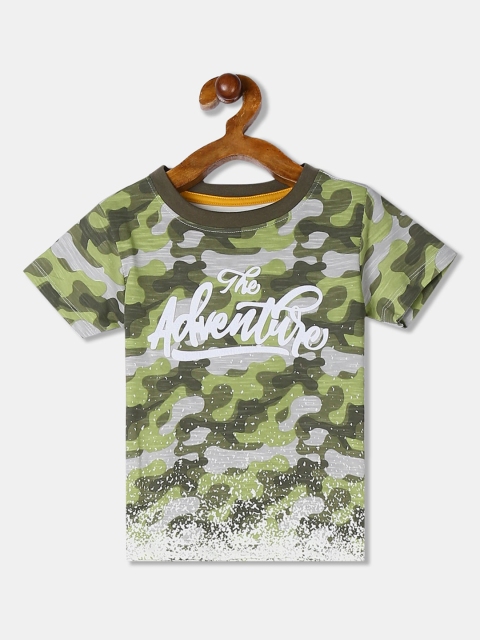 

Cherokee Boys Olive Green Printed Round Neck T-shirt