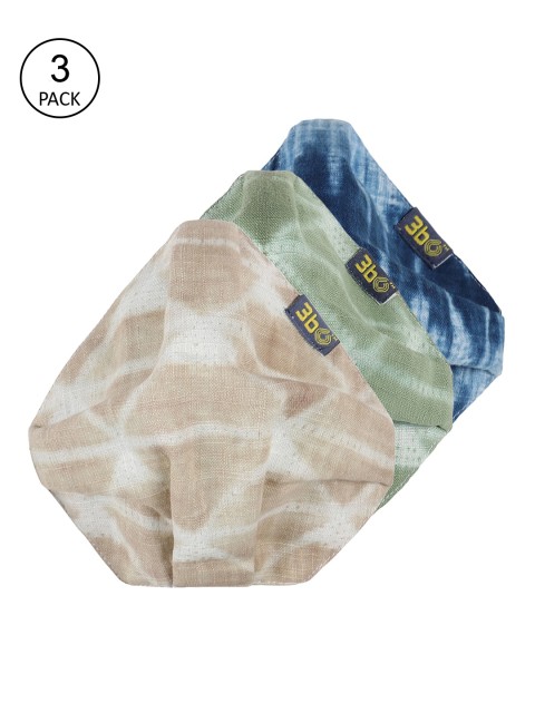

3BO Women Pack Of 3 Multicoloured 3-Ply Protective Cloth Masks, Multi