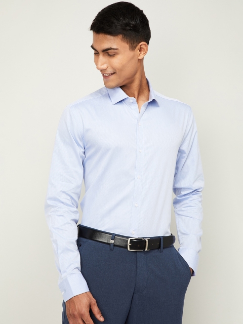 

CODE by Lifestyle Men Blue Slim Fit Self Design Formal Shirt