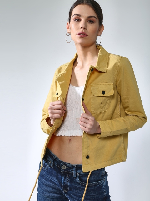 

Blue Saint Women Beige Solid Lightweight Denim Jacket