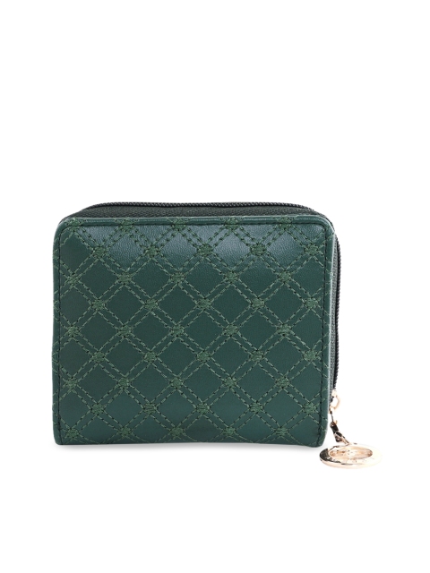 

ESBEDA Women Green Textured Zip Around Wallet