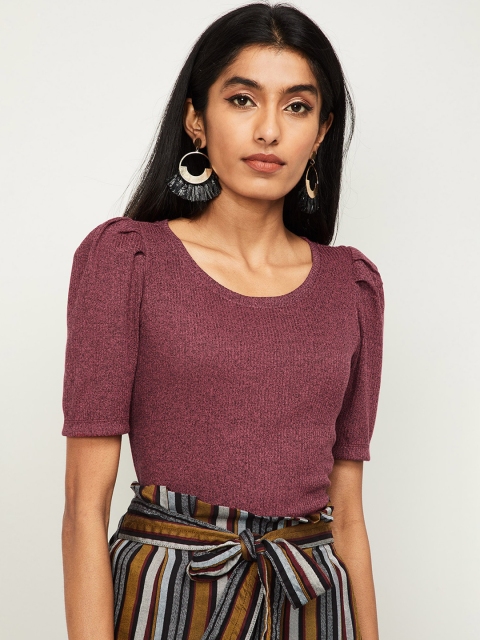 

Bossini Women Burgundy Solid Top