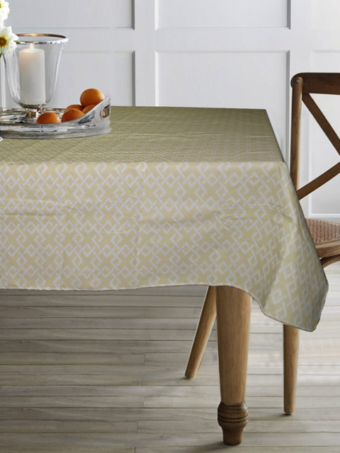 

Lushomes Jigsaw Peva Smooth Flannel Table Cloth, Beige