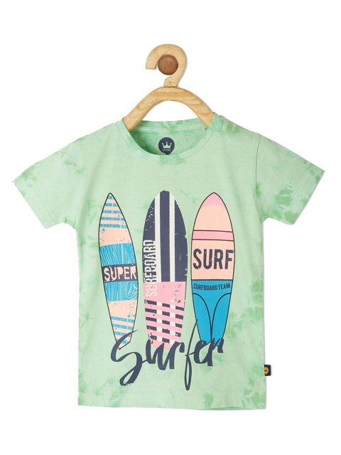 

VITAMINS Boys Green Printed Round Neck T-shirt