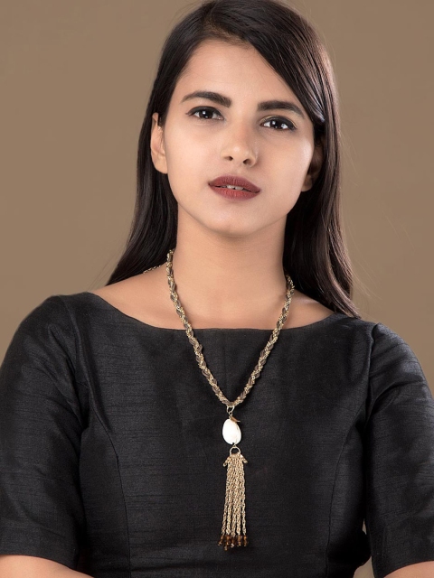 

Voylla Gold-Toned Alloy Sea Shell Studded Gold-Toned Necklace