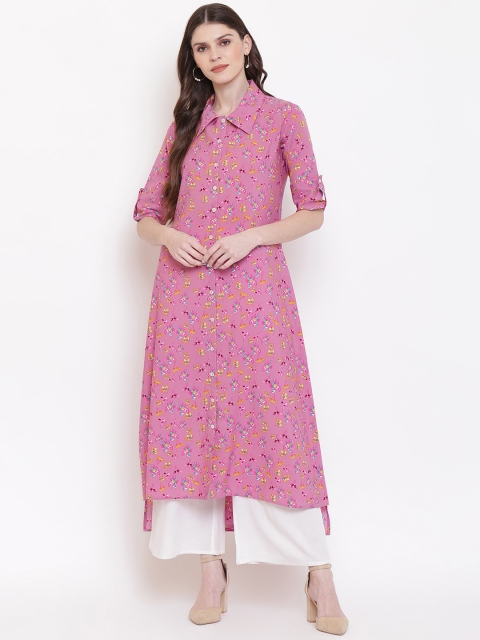 

Napra Women Pink Printed A-Line Kurta