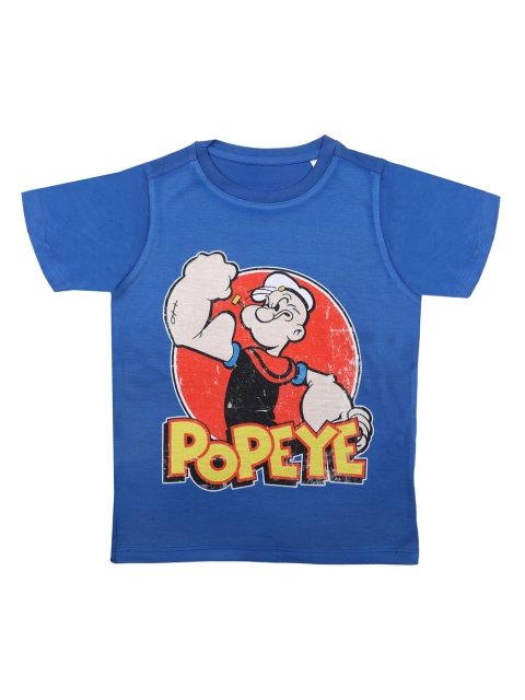 

Popeye Boys Blue Popeye Printed Round Neck T-shirt