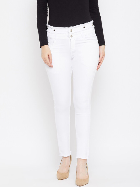 

Purple Feather Women White Skinny Fit High-Rise Clean Look Stretchable Jeans