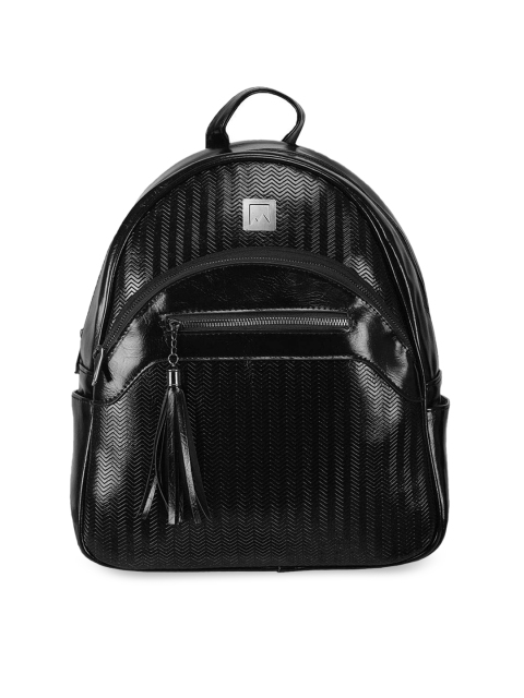 

Mounthood Women Black Textured Backpack