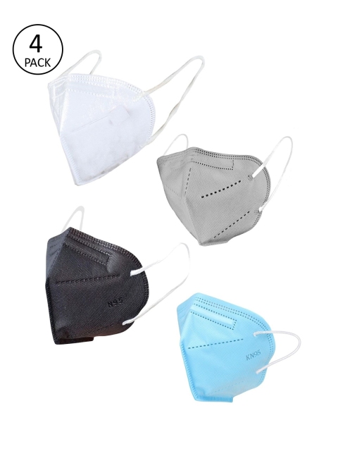 

OOMPH Unisex Pack of 4 Solid 5-Ply Reusable N95 or KN95 Masks, Black