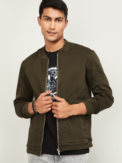 

Bossini Men Olive Green Solid Bomber