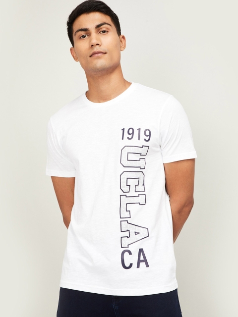 

UCLA Men White Printed Round Neck T-shirt