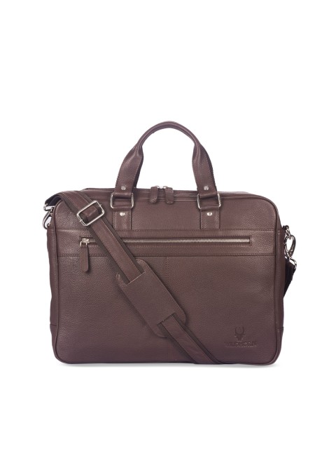 

WildHorn Men Brown Textured Genuine Leather 16 Inch Laptop Bag