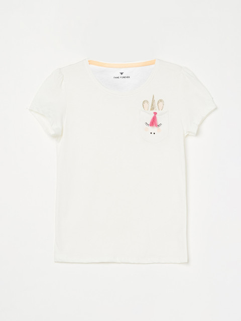 

Fame Forever by Lifestyle Girls Off-White Solid Top