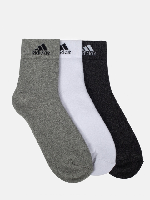 

ADIDAS Men Pack Of 3 Solid Above Ankle-Length Socks, Grey