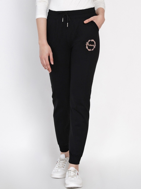 

FABNEST Women Black Solid Straight-Fit Sustainable Joggers