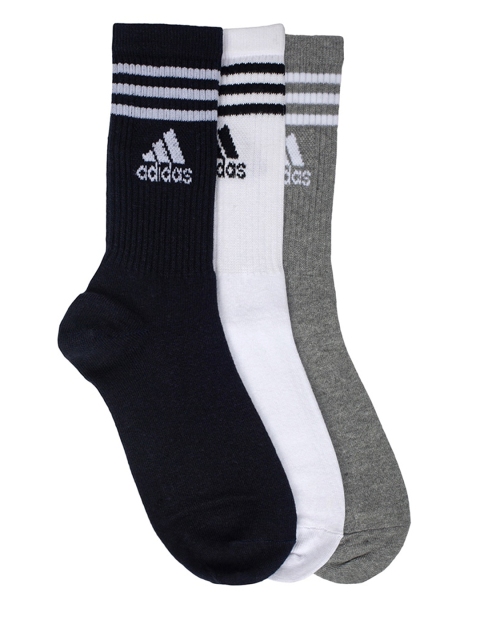 

ADIDAS Men Pack Of 3 Solid Calf-Length Socks, Black
