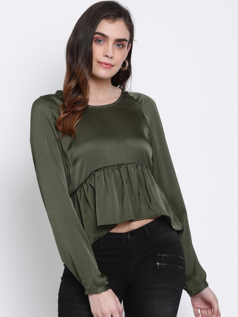 

Oxolloxo Women Green Solid Peplum Top