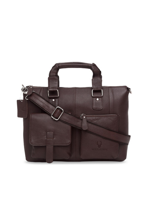 

WildHorn Men Brown Textured 15" Laptop Bag