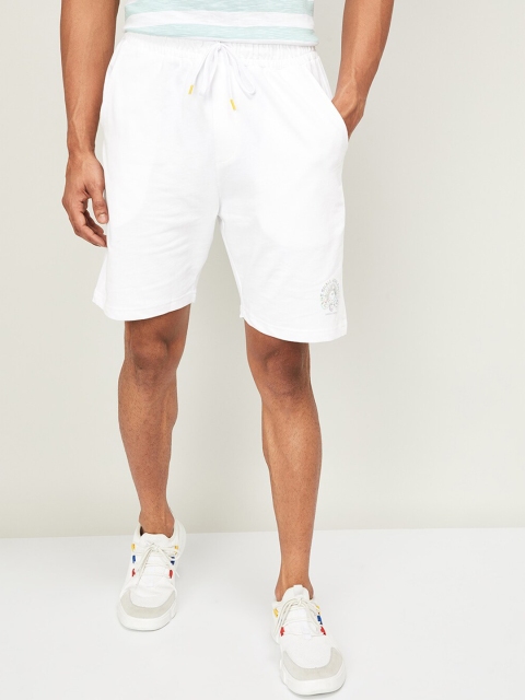 

Smiley World Men White Solid Slim Fit Regular Shorts