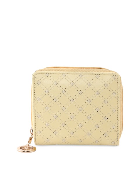 

ESBEDA Women Yellow Textured Zip Around Wallet