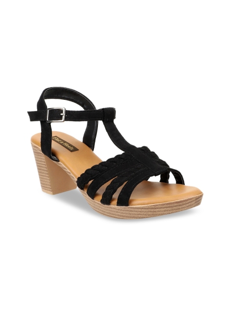 

Flat n Heels Women Black Woven Design Heels