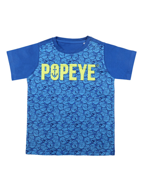 

Popeye Boys Blue Printed Round Neck T-shirt
