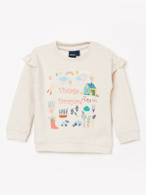 

Juniors by Lifestyle Girls Beige Printed Sweatshirt