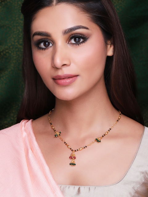 

Rubans 24K Gold-Plated & Green Handcrafted Necklace
