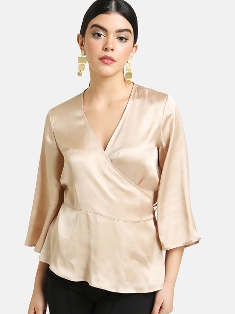 

Kazo Women Beige Solid Wrap Top