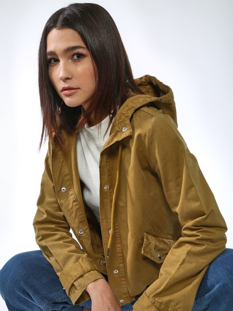 

Blue Saint Women Olive Brown Solid Tailored Jacket