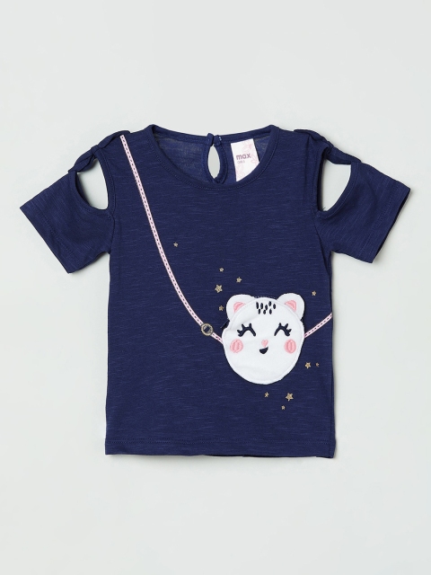

max Girls Blue Printed Top