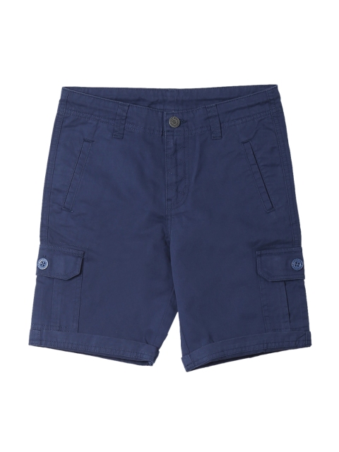 Cherokee Boys Navy Blue Solid Regular Fit Cargo Shorts