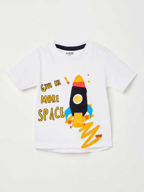

Juniors by Lifestyle Boys White Printed Round Neck T-shirt