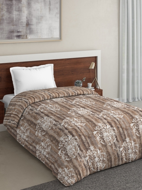 DDecor Brown & Grey Ethnic Motifs Mild Winter 210 GSM Single Bed Dohar