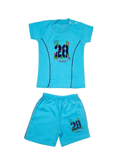

Zoom Minimondo Infant Kids Blue Printed Night Suit