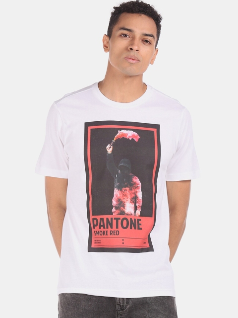

Colt Men White Printed Round Neck T-shirt