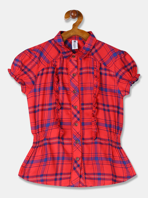 

Cherokee Girls Red Checked Shirt Style Top