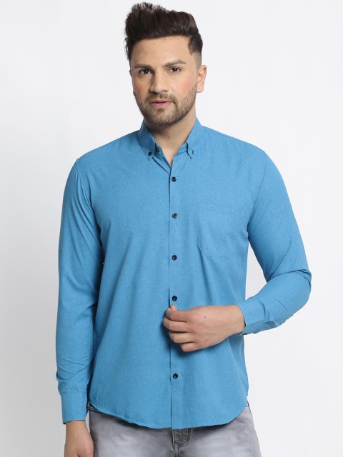 

JAINISH Men Blue Regular Fit Solid Casual Shirt