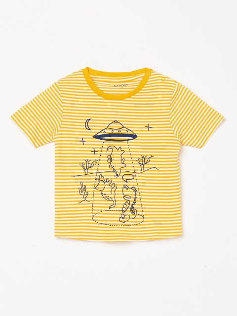 

Juniors by Lifestyle Boys Yellow Striped Round Neck T-shirt