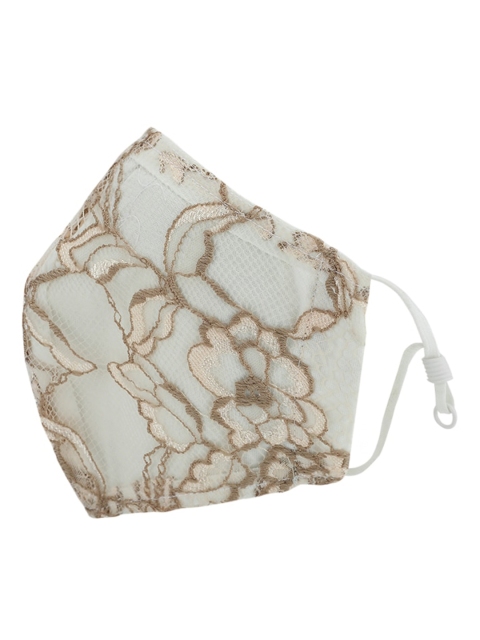 

Kazo Women Beige & White Lace 2-Ply Protective Outdoor Mask
