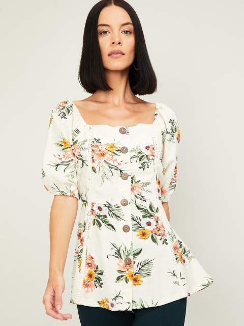 

CODE by Lifestyle Women Beige Printed Top