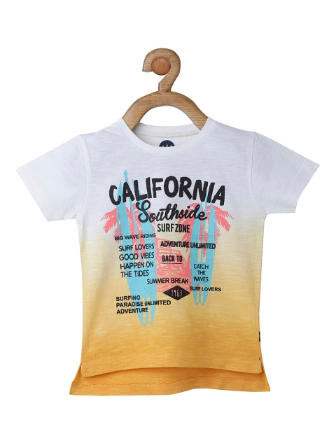 

VITAMINS Boys Gold-Toned Printed Round Neck T-shirt
