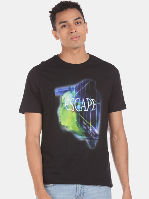 

Colt Men Black Printed Round Neck T-shirt